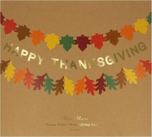 Felt Leaves Thanksgiving Garland TISSUE PAPER THANKSGIVING GARLAND