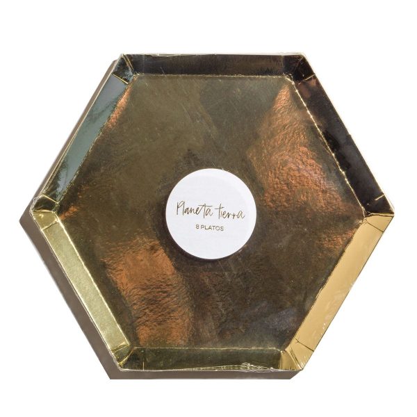 Large golden hexagonal plate LARGE GOLDEN HEXAGONAL PLATE