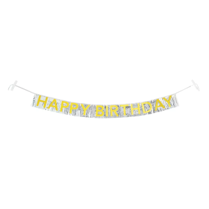 CORTINA DECORATIVA GOLD BANNER HAPPY BIRTHDAY GOLD