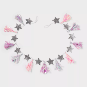 CORTINA LITTLE STARS BANNER POMPONES Y ESTRELLAS