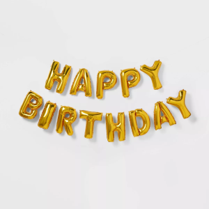 GLOBOS DE MICROFOIL (O METALIZADOS) HAPPY BIRTHDAY GLOBOS DE BANNER HAPPY BIRTHDAY DORADO