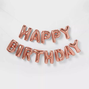 GLOBOS DE MICROFOIL (O METALIZADOS) HAPPY BIRTHDAY COBRE GLOBOS DE BANNER HAPPY BIRTHDAY ROSEGOLD