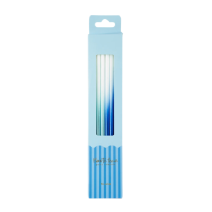 PAQUETE DE 16 VELAS OMBRE BLUE PAQUETE DE 16 VELAS OMBRE BLUE