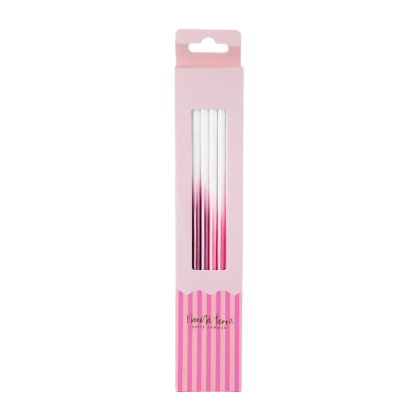 PAQUETE DE 16 VELAS OMBRE PINK