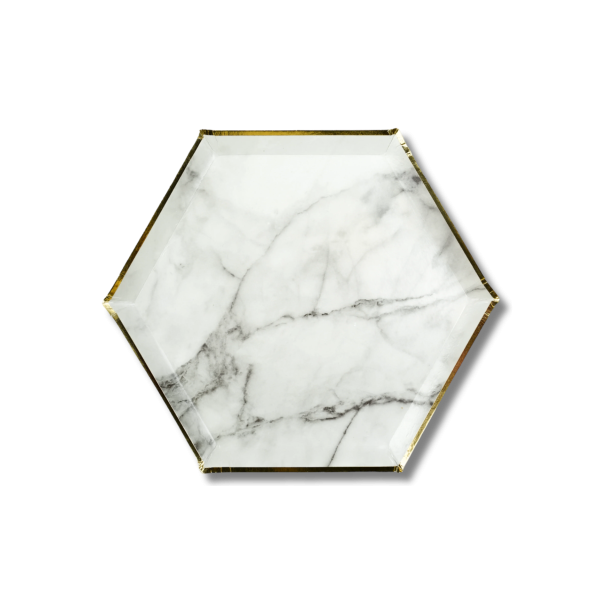 PLATOS  BLANCO MARMOL CHICOS
