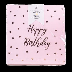 SERVILLETA CON DISEÑO HAPPY BIRTHDAY FUN SERVILLETA HAPPY BIRTHDAY ROSAS