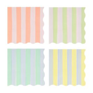 Servilletas de papel a rayas pastel