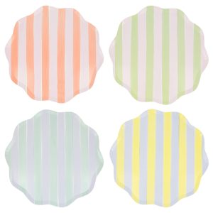 Platos con rayas pastel