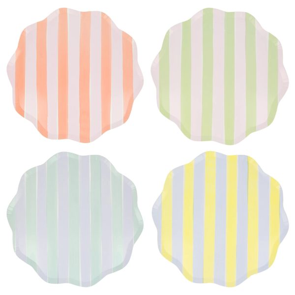 Platos con rayas pastel