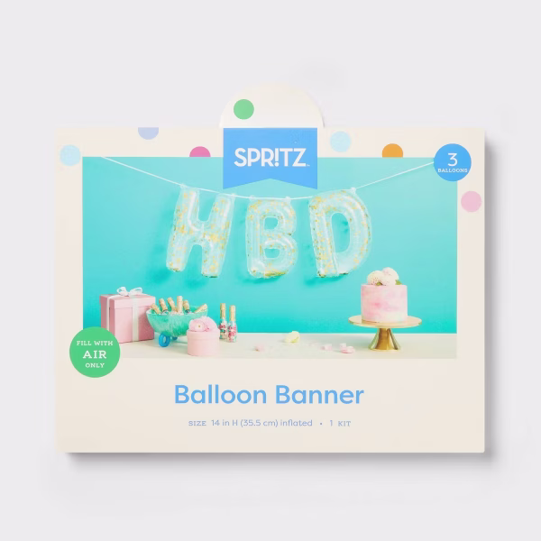 HAPPY BIRTHDAY BALLON BANNER